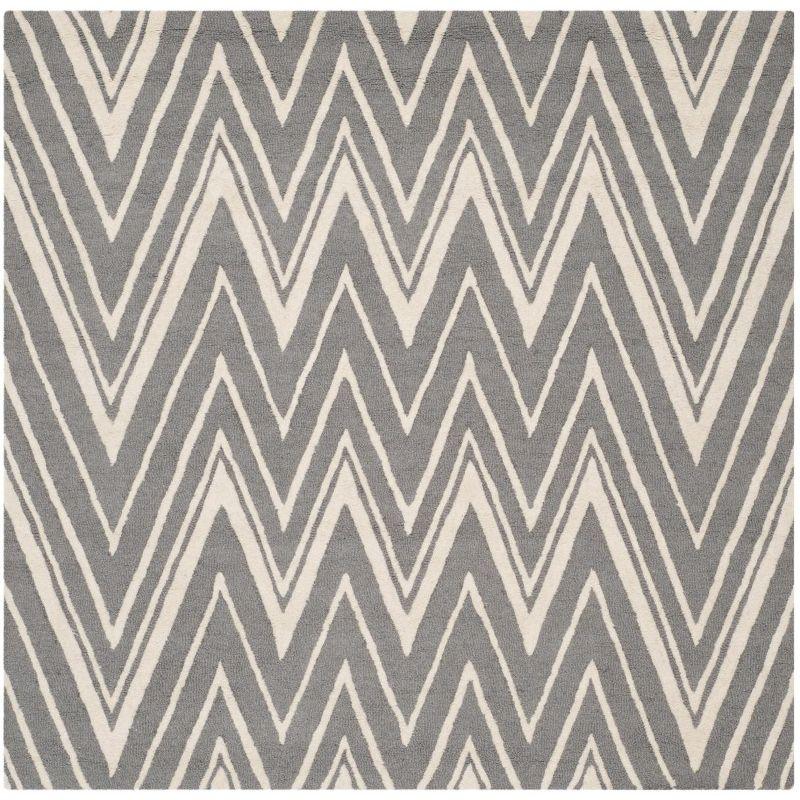 Cambridge CAM711 Tufted Indoor Area Rug - Dark Grey/Ivory - 4'x4' - Safavieh