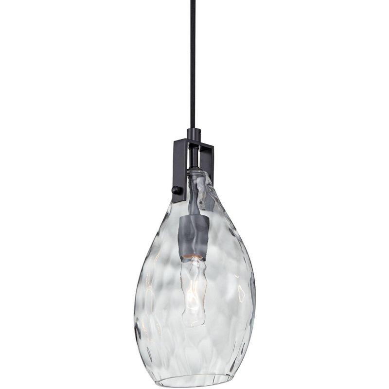 Matte Black and Clear Glass Mini Pendant Light