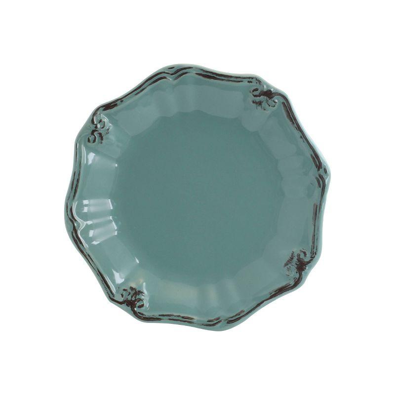 Turquoise Floral Ceramic 20-Piece Dinnerware Set