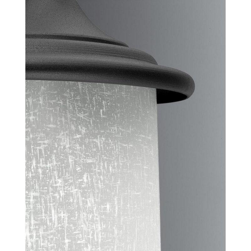 Progress Lighting Essential 1-Light Outdoor Wall Lantern, Antique Bronze, Etched Umber Linen Glass Shade