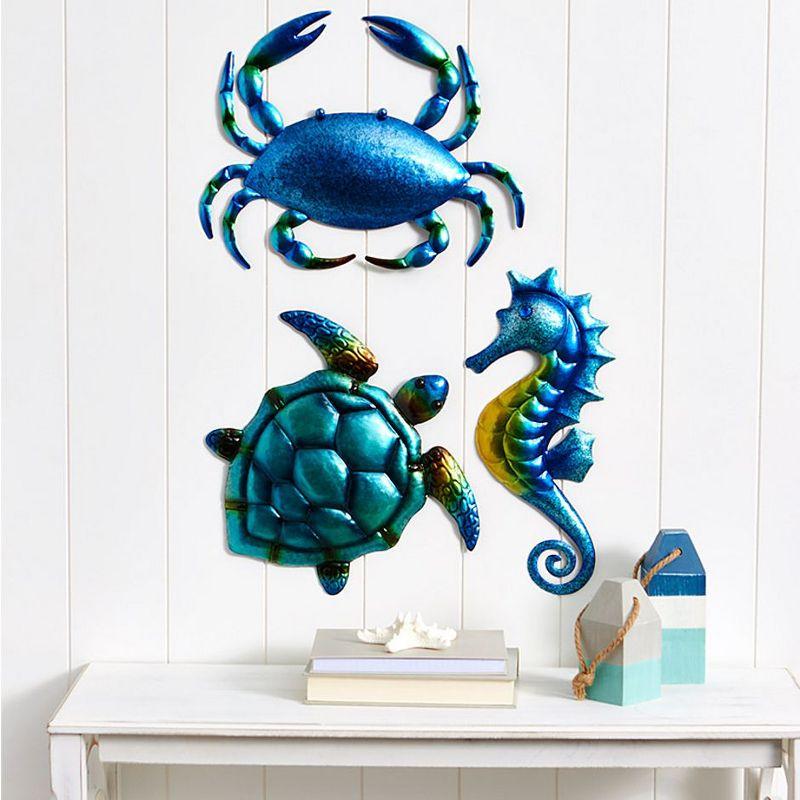 The Lakeside Collection Sealife Metal Wall Sculptures - Crab