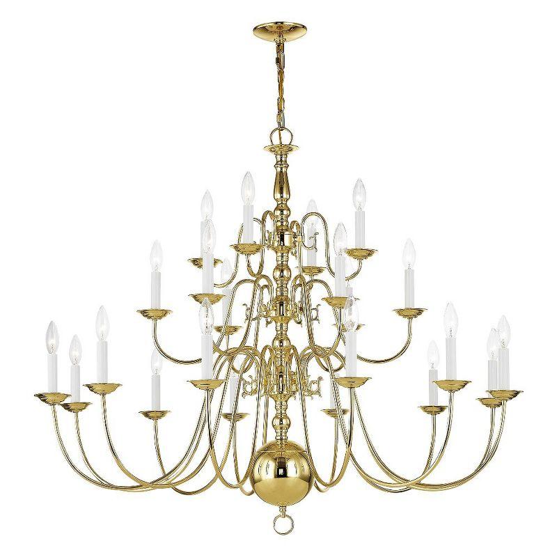 Livex Lighting Williamsburgh 22 - Light Chandelier in  Polished Brass