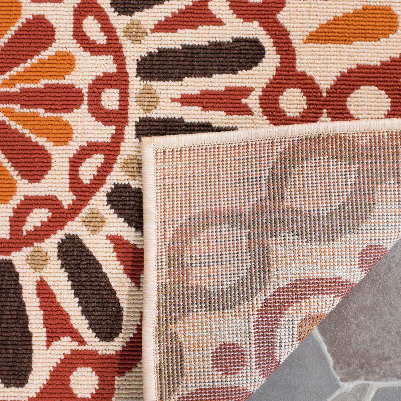 Veranda VER092 Power Loomed Indoor/Outdoor Accent Rug - Creme/Red - 2'x3'7" - Safavieh