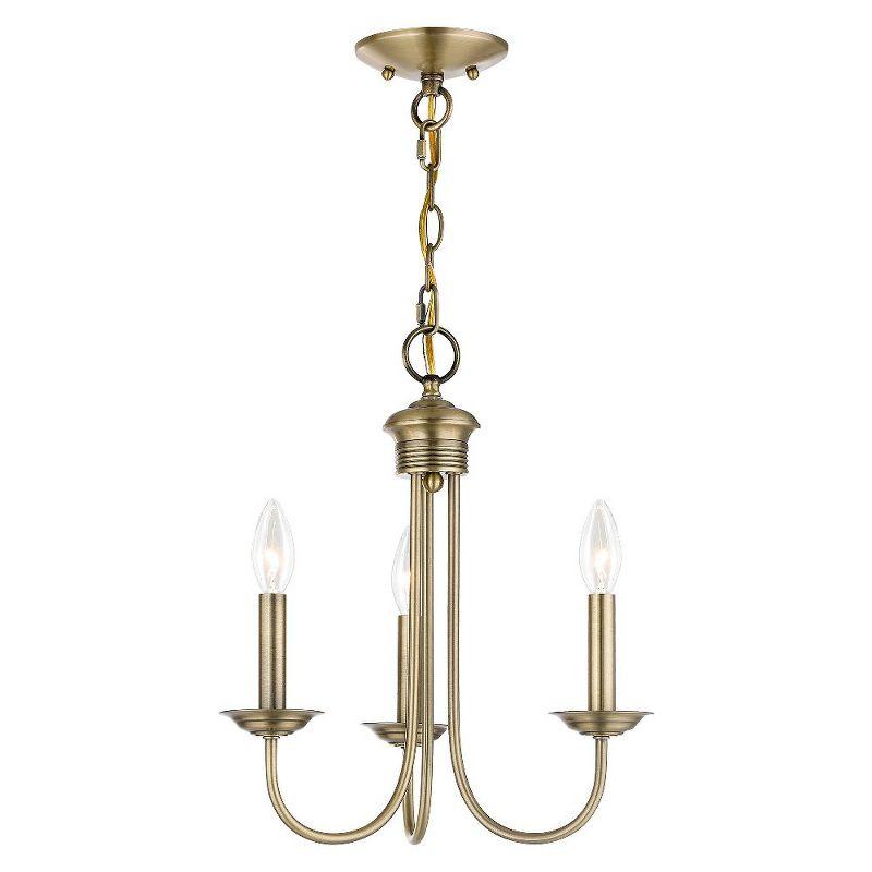 Livex Lighting Estate 3 - Light Chandelier in  Antique Brass