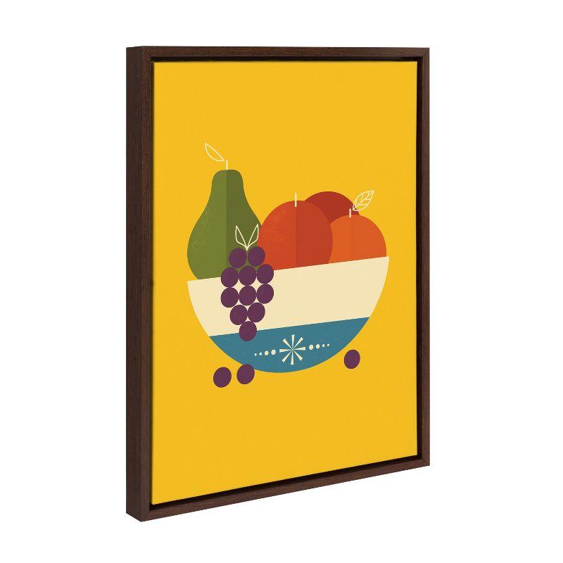 Kate and Laurel Sylvie Fruit Bowl Framed Canvas by Amber Leaders Designs, 18x24, Walnut Brown