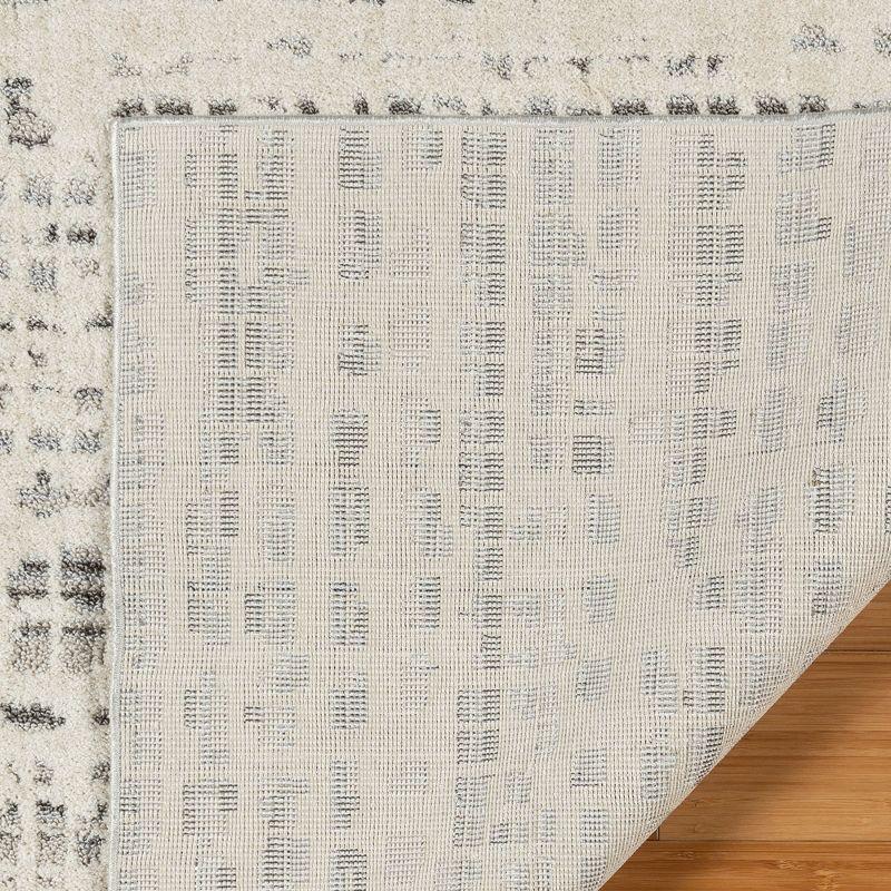 Sydney Vania Modern Abstract Polka Dot Ivory Gray Polyester Indoor Area Rug