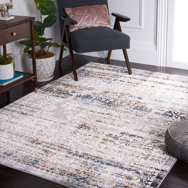 Amelia ALA298 Power Loomed Area Rug - Gray/Blue Gold - 8'x10' - Safavieh.