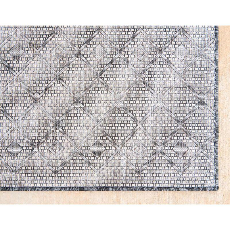 Unique Loom 4' 1 x 6' 1 Rectangle Indoor/Outdoor Trellis Charcoal Gray Area Rug