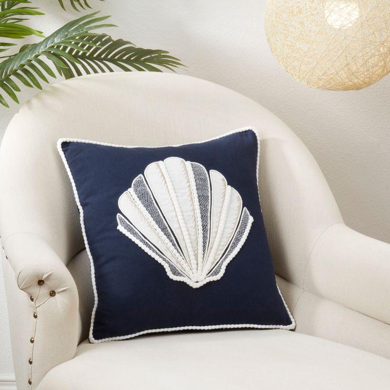 Saro Lifestyle Sandy Shore Seashell Throw Pillow Cover