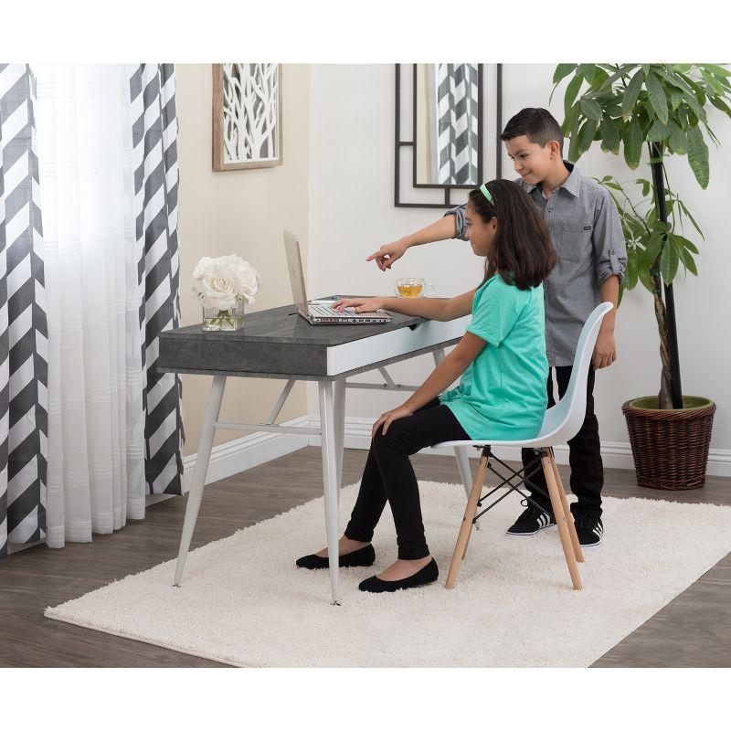 Alcove Writing Desk Dark Gray Wash - Calico Designs: Metal Frame, MDF Surface, Modern Style, Home Office Furniture