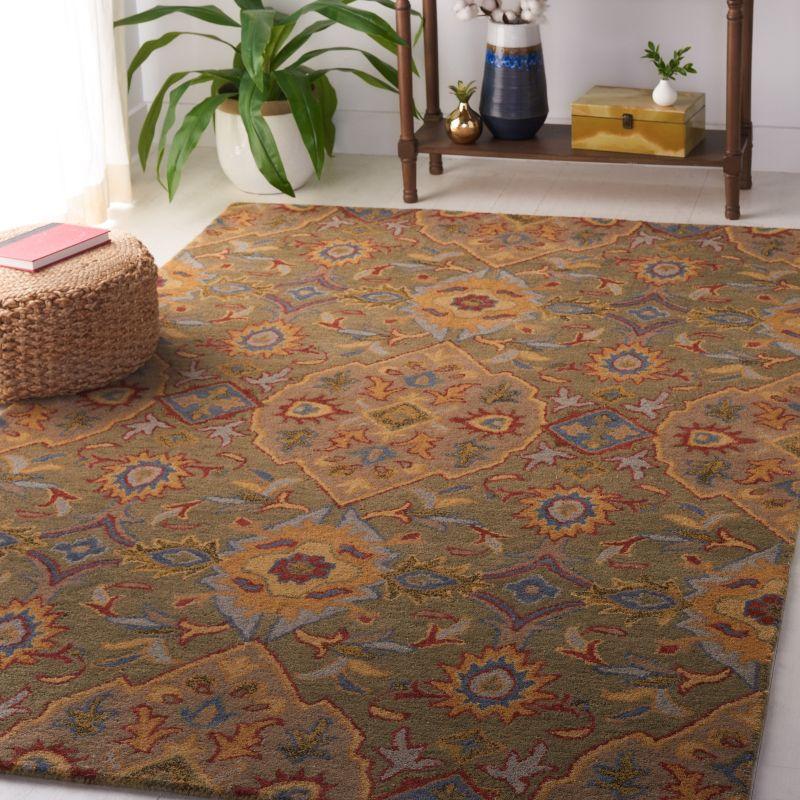 Heritage HG653 Handmade Area Rug - 8'x10' - Green/Yellow - Safavieh