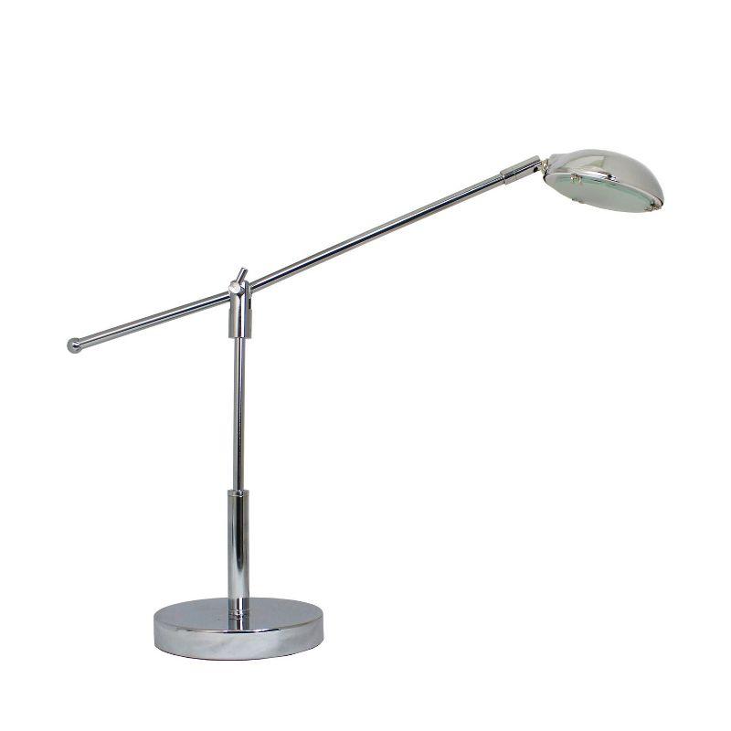 3W Balance Arm Chrome Desk Lamp with Swivel Head Silver (Includes LED Light Bulb) - Simple Designs: Adjustable, ETL Listed, for Office & Dorm