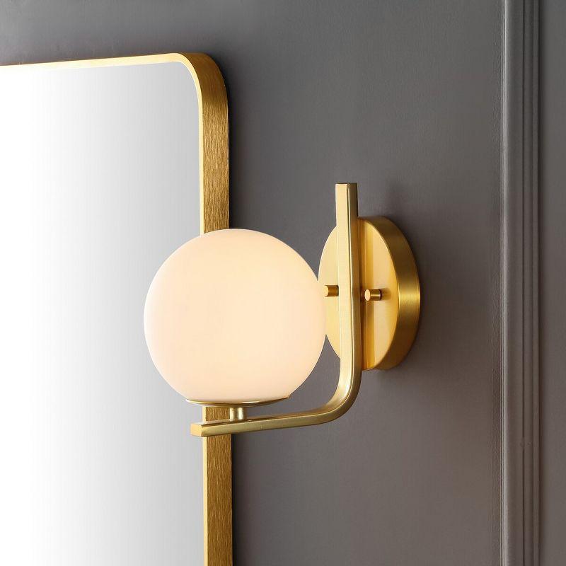 Liraz 8" Brass and Frosted Glass Wall Sconce Set