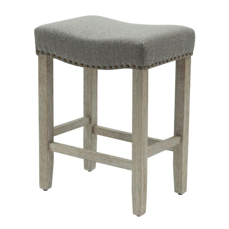 WestinTrends 24" Upholstered Saddle Seat Counter Stool (Set of 2)