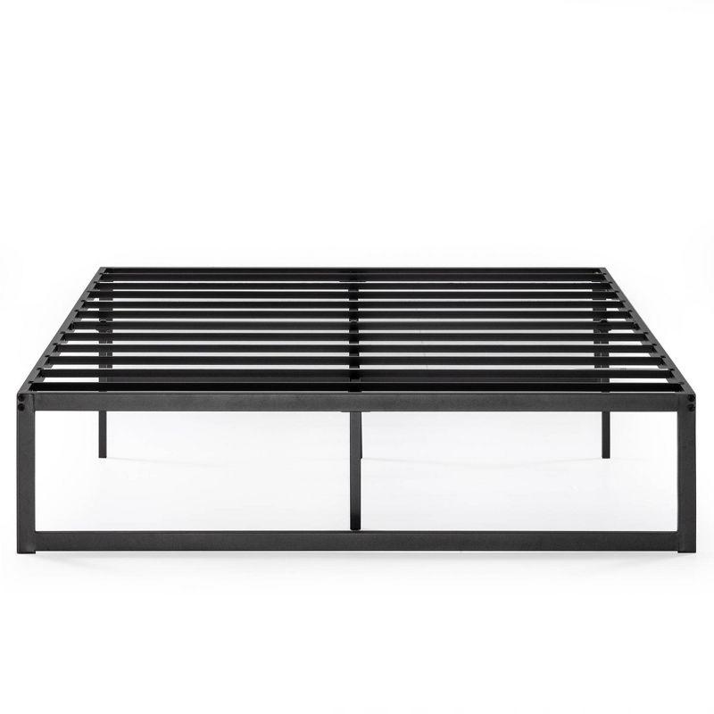 Abel 14" Black Metal Platform Bed Frame with Slats