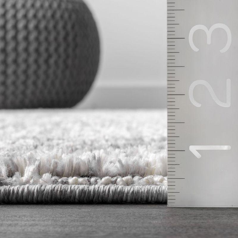 Reversible Shag Synthetic 4' x 6' Area Rug in Gray