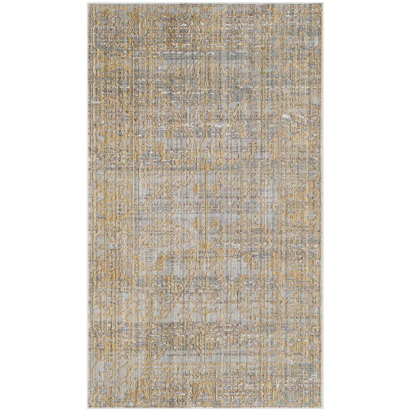 Valencia VAL104 Power Loomed Indoor Area Rug - Grey/Gold - 4'x6' - Safavieh