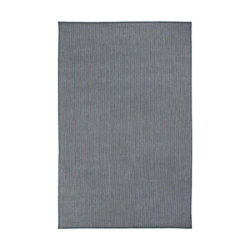 Reversible Easy-Care Blue Synthetic 5' x 7' Area Rug