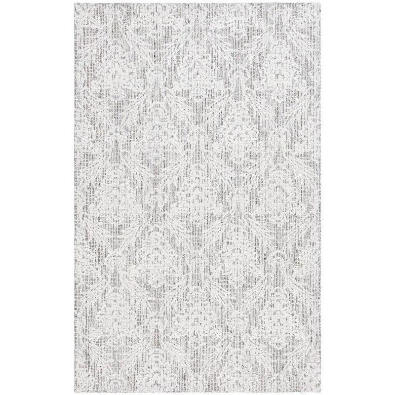 Gray Hand Tufted Wool Rectangular Area Rug 6' x 9'