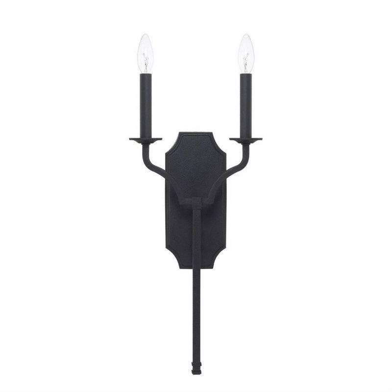 Ravenwood Black Iron Dual Candle Wall Sconce