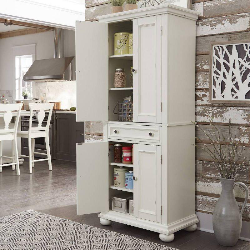 Dover 72" White Mahogany Freestanding Pantry with Adjustable Shelving