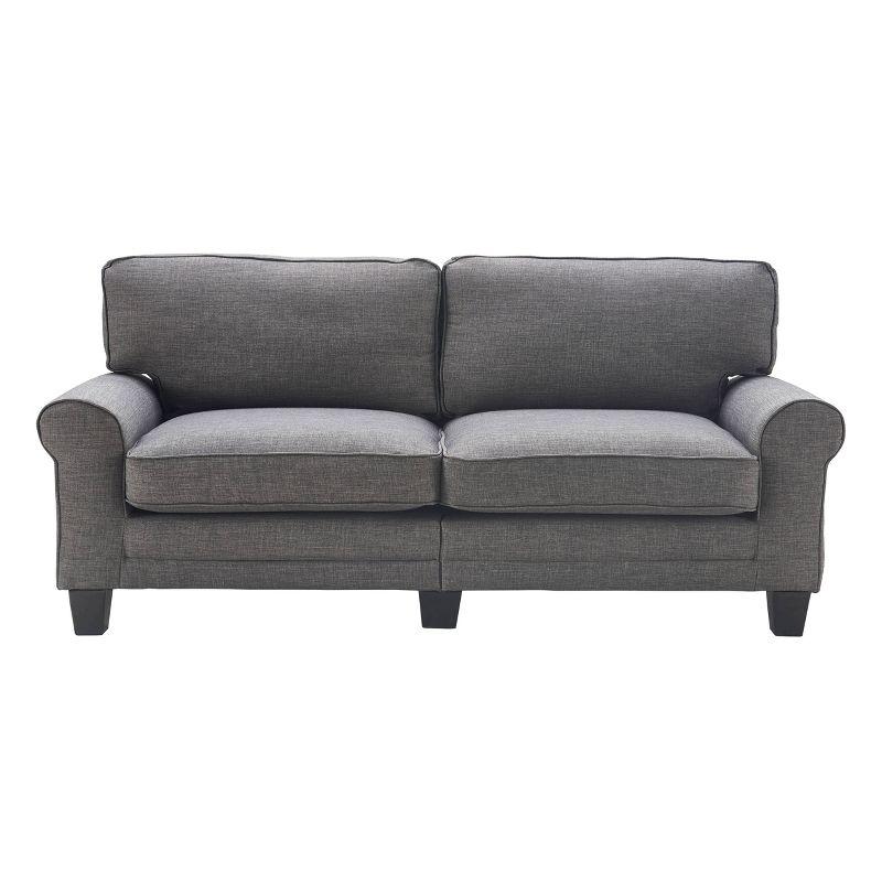 Serta Copenhagen 78" Sofa Couch for Two People with Pillowed Back Cushions and Rounded Arms