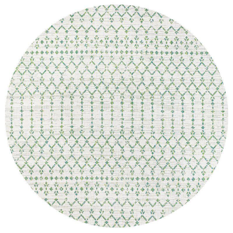 Ourika Moroccan Geometric Textured Weave Indoor/Outdoor Area Rug - JONATHAN Y