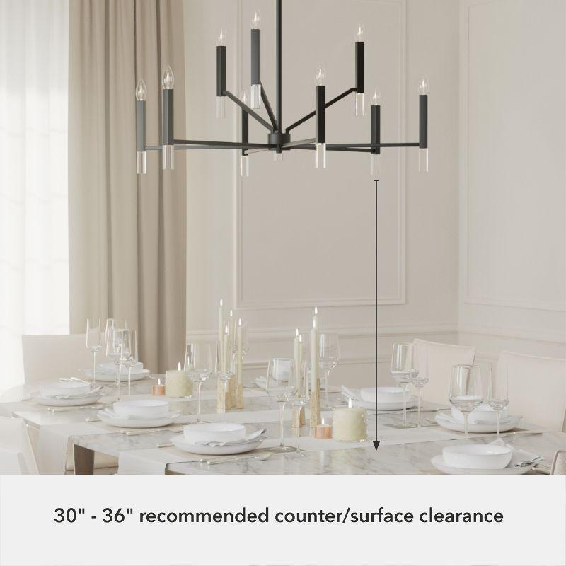 Sunjai 9 Light 2-Tier Sputnik Modern Linear Chandelier