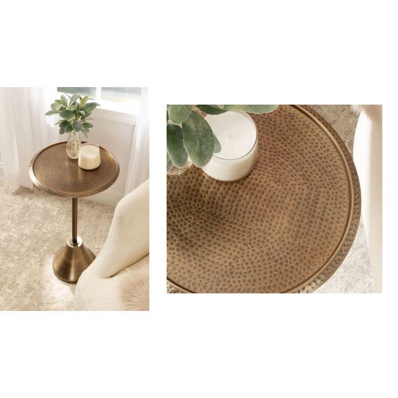 Kate and Laurel Sanzo Metal Side Table, 15x15x24, Pewter