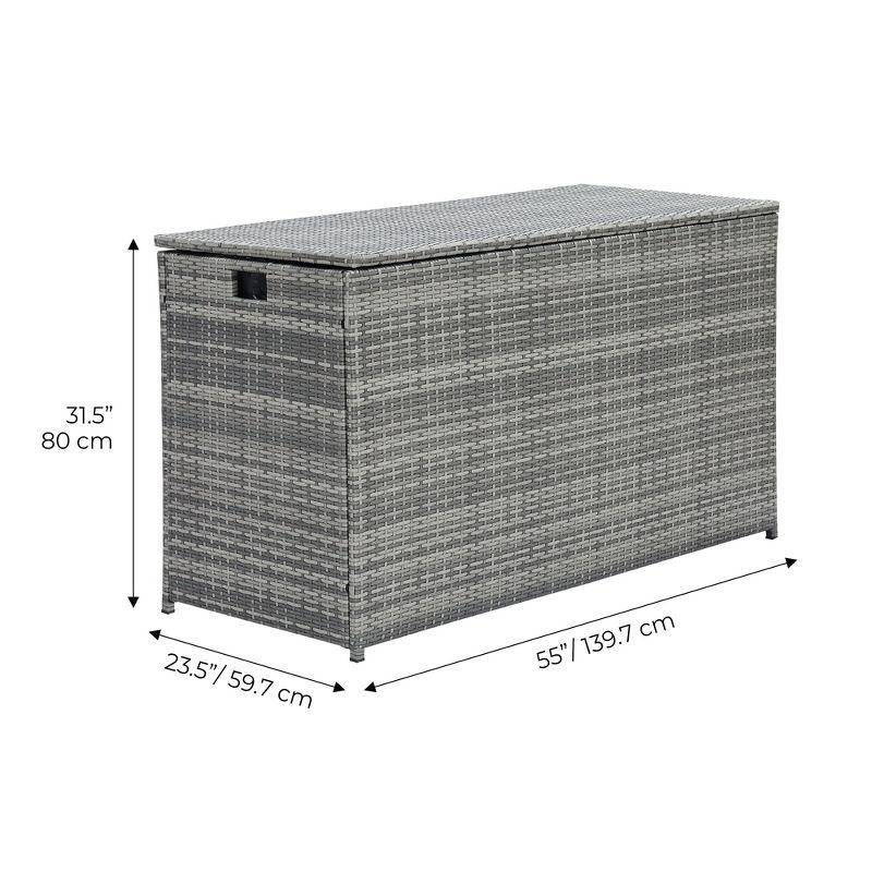 154-Gal PE Rattan & Wicker Outdoor Deck Storage Box