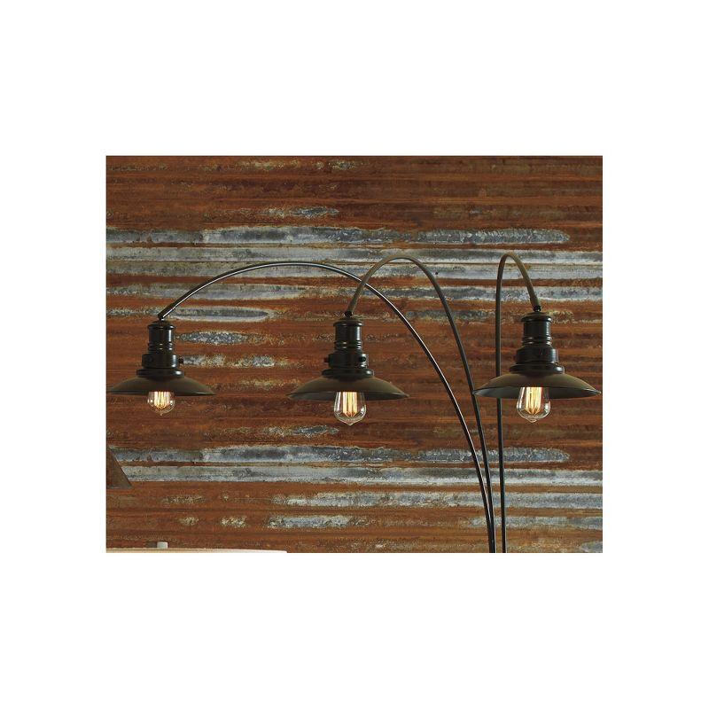 Signature Design by Ashley Sheriel Industrial Metal Arc Floor Lamp with Adjustable Neck, Black