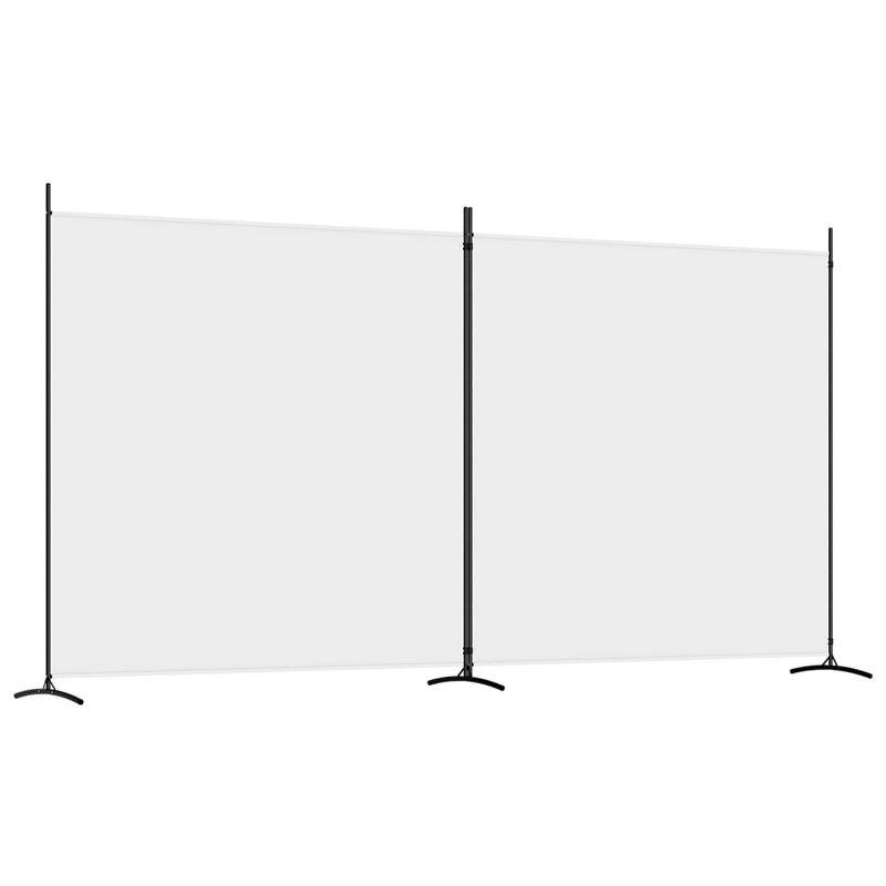 vidaXL 2-Panel Room Divider White 137"x70.9" Fabric