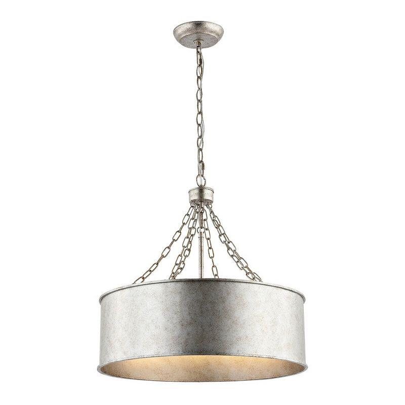 Adison Silver Industrial Drum Chandelier