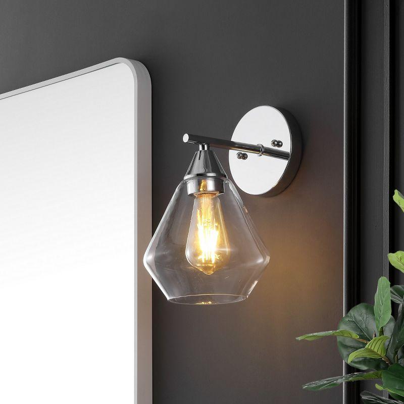 Lyona 8.5" Wall Sconce (Set of 2) - SCN4133 - Chrome/Clear - Safavieh