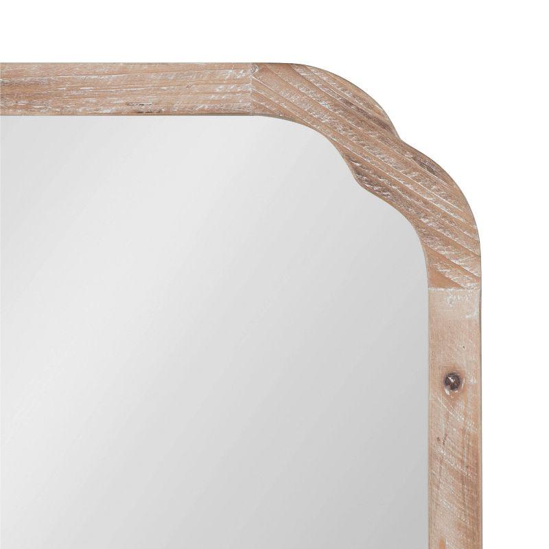 Kate & Laurel All Things Decor 24"x24" Marston Farmhouse Rectangle Wall Mirror Brown: No Assembly, Wood Frame, Wall Mount