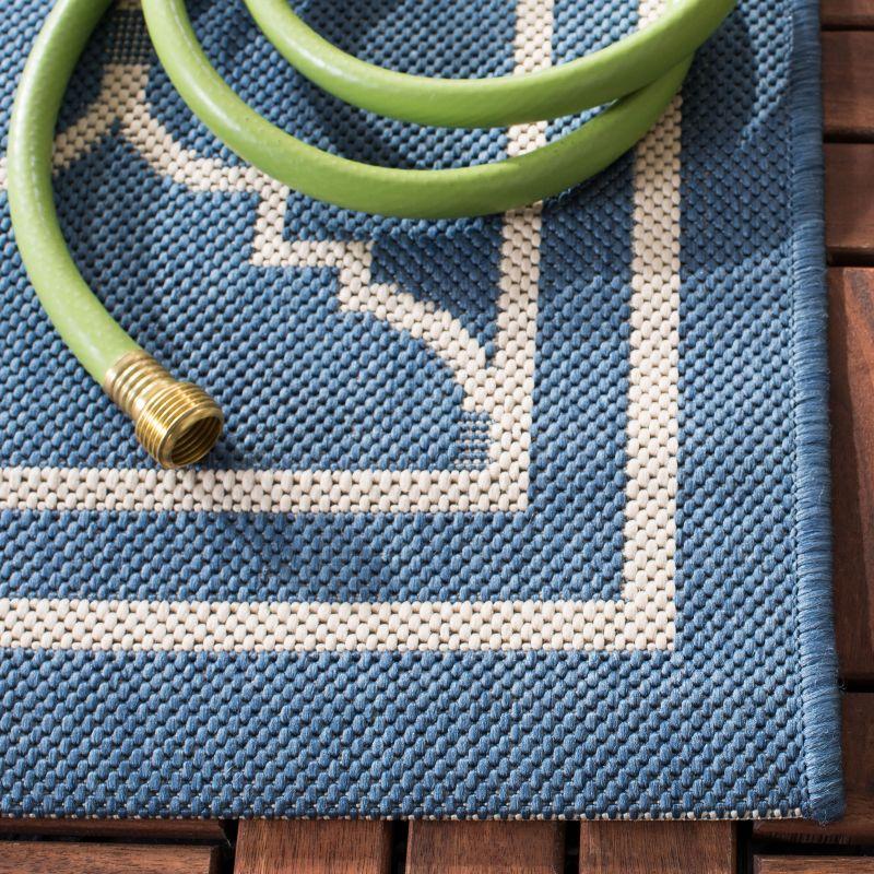 Courtyard CY6889 Power Loomed Indoor and Outdoor Accent Rug - Blue/Beige - 2'x3'7" - Safavieh