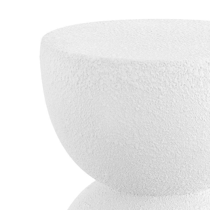 Greta 18" Mid-Century Modern Drum Accent Table , White - JONATHAN Y