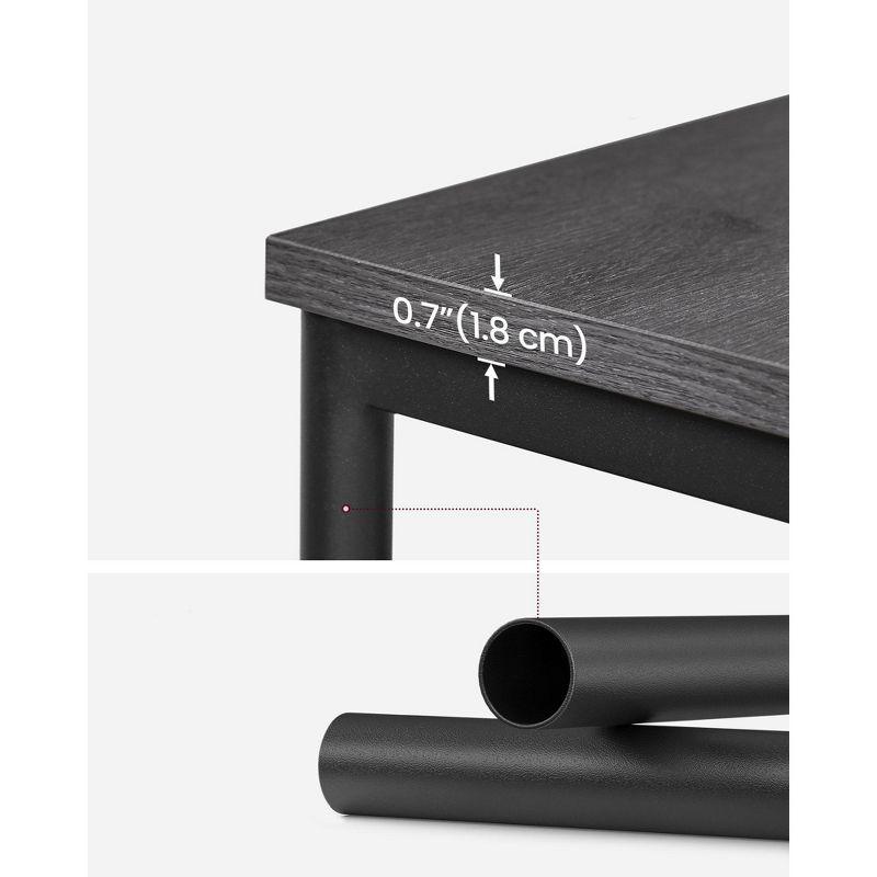 VASAGLE Side Table, Small End Table, Tall Nightstand for Living Room, Bedroom, Office, Bathroom, Misty Gray and Classic Black