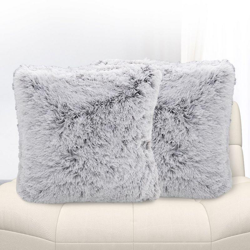 Cheer Collection Faux Fur Throw Pillow (Set of 2)