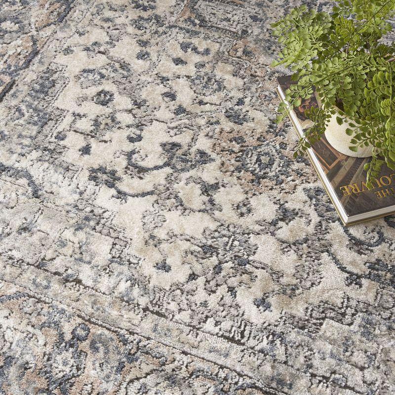 Nourison Concerto Center Medallion Indoor Rug Ivory Grey 5'3" x 7'3"
