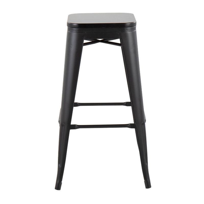 Industrial Charm 30'' Black Wood and Metal Bar Stool