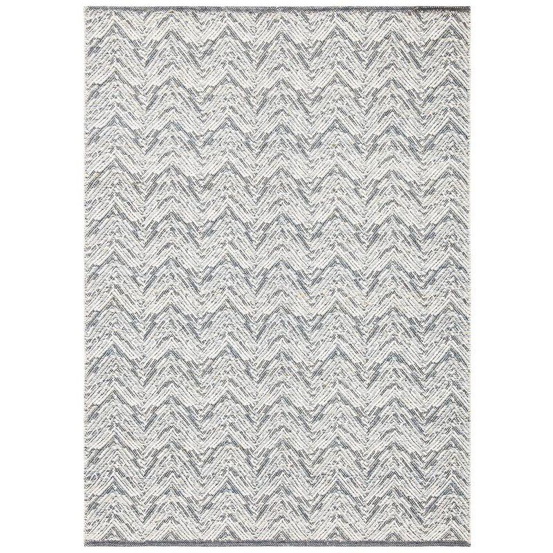 Bohemian Gray Nomadic Flat Woven Wool Area Rug 4' x 6'