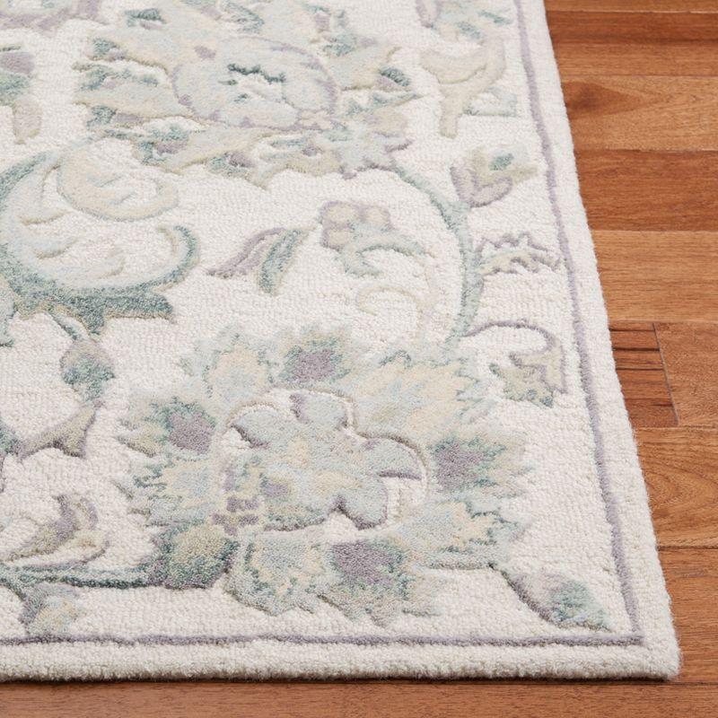 Elegant Ivory Hand-Tufted Wool Rectangular Rug 4' x 6'