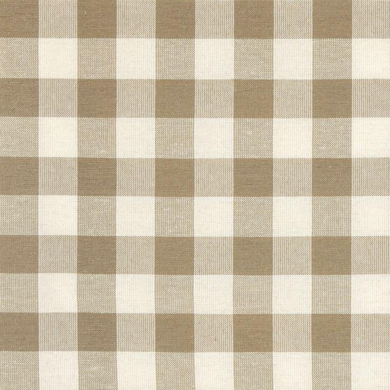 Kate Aurora Plaid Country Farmhouse French Door Curtain Panel With Matching Tieback - 25W x 40L, Linen