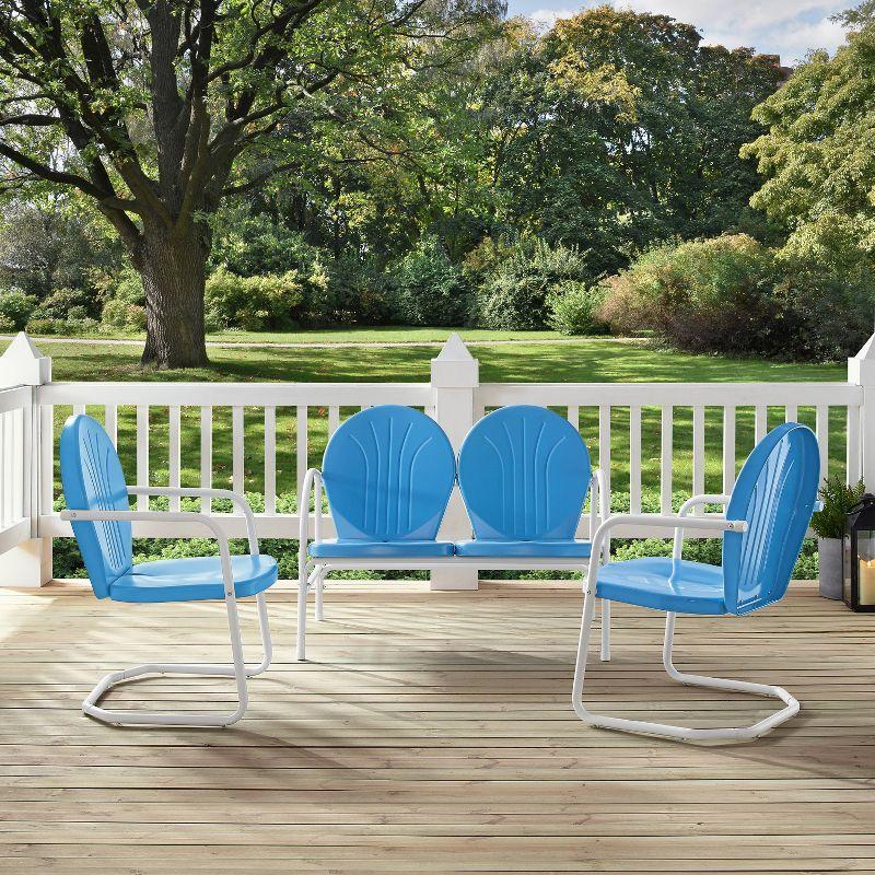 Griffith 3pc Outdoor Seating Set - Sky Blue - Crosley