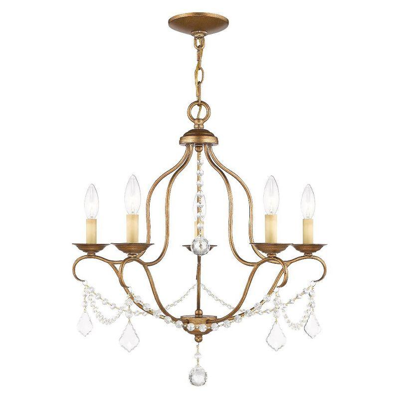 Livex Lighting Chesterfield 5 - Light Chandelier in  Antique Gold Leaf