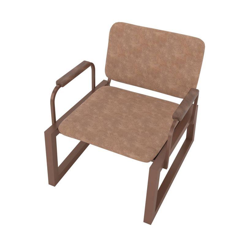 1.0 Whythe Low Accent Chair Corten - Manhattan Comfort: Upholstered Guest Seating for Living Room