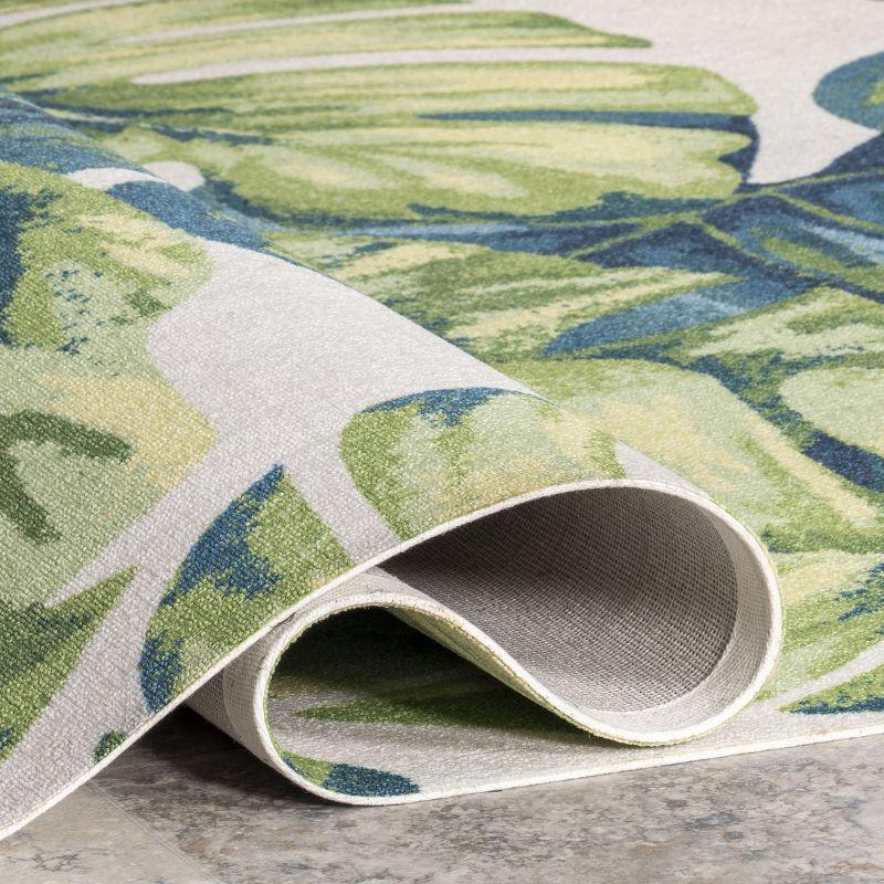 Nuloom Lisa Floral & Paisley 10x14 Indoor/Outdoor Area Rug for Living Room Patio Deck Front Porch Kitchen, Green Multicolor/Ivory