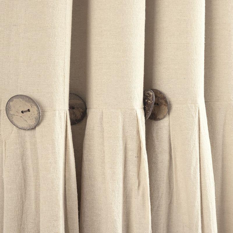 Linen Button 100% Lined Blackout Window Curtain Panel Dark Linen Single 40X84