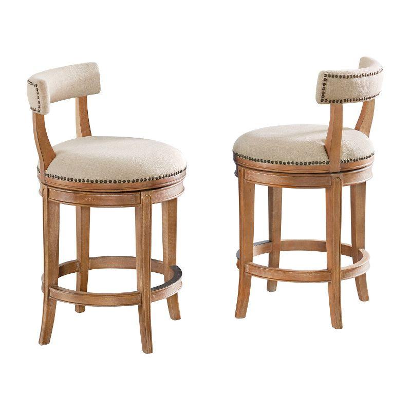 Hanover Solid Rubber Wood Swivel Counter And Bar Stool